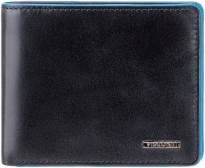 

Visconti Men Black Genuine Leather Wallet(5 Card Slots), Italian black