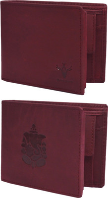 

Krosshorn Men Brown Genuine Leather Wallet(14 Card Slots), Reddish brown