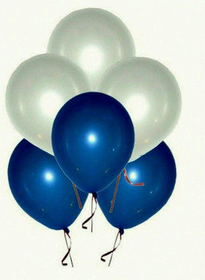 

JMD Solid whiteblue50each Balloon(Blue, White, Pack of 100)