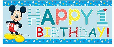 

PARTY PROPZ MICKEY MOUSE 1ST BIRTHDAY 5FT BY 2FT BANNER/ DECORATION Banner(5 ft, Pack of 1)