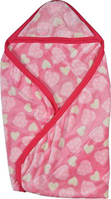 

LOVEBIRDS Self Design  AC Blanket(Hooded Soft Baby Blanket, Pink
