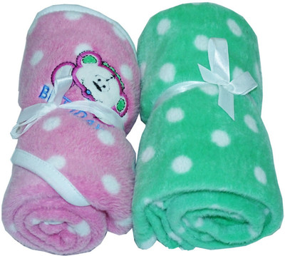 LOVEBIRDS Printed  Hooded Baby Blanket(Fur, Pink