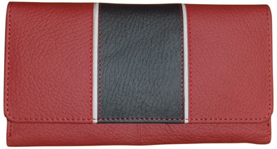 

Style 98 Women Formal Red, Black Genuine Leather Card Holder(18 Card Slots), Black;red