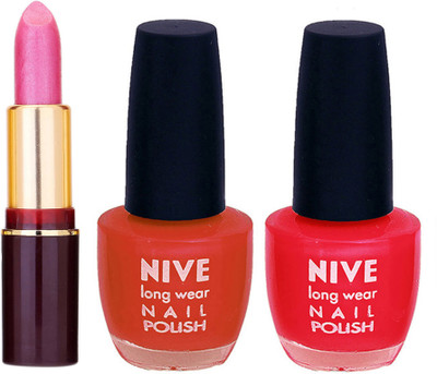 

Nive NIVE NAIL POLISH + LIPSTICK COMBO(Set of 3)