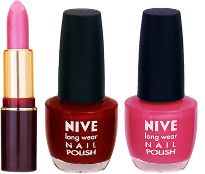 Nive NIVE NAIL POLISH + LIPSTICK COMBO(Set of 3)