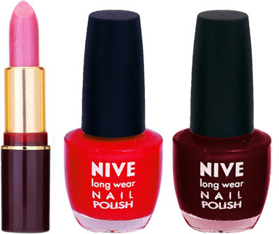 

Nive NIVE NAIL POLISH + LIPSTICK COMBO(Set of 3)