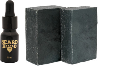

Beardhood EARTHY TONES BEARD OIL(10ML) AND BEARD & BODY BATH SOAP - Activated Charcoal: Deep Cleansing 100g(Set of 2)