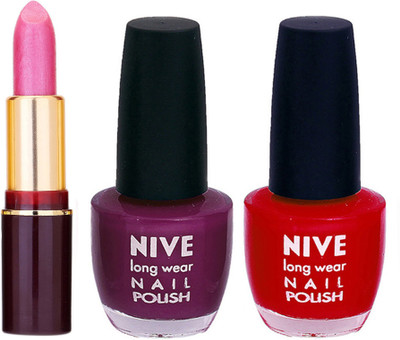 Nive NIVE NAIL POLISH + LIPSTICK COMBO(Set of 3)