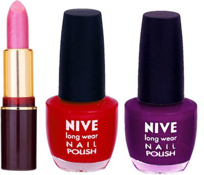 

Nive NIVE NAIL POLISH + LIPSTICK COMBO(Set of 3)
