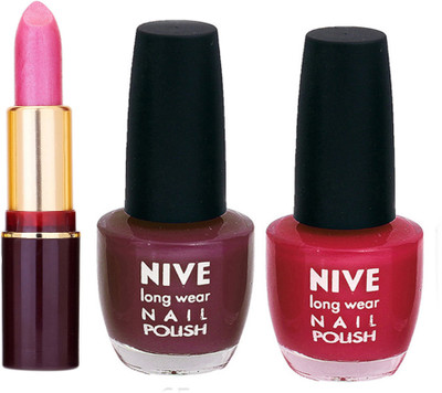 Nive NIVE NAIL POLISH + LIPSTICK COMBO(Set of 3)