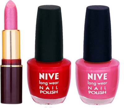 Nive NIVE NAIL POLISH + LIPSTICK COMBO(Set of 3)