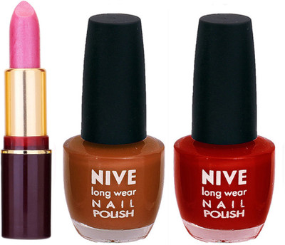 

Nive NIVE NAIL POLISH + LIPSTICK COMBO(Set of 3)