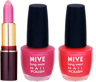 Nive NIVE NAIL POLISH + LIPSTICK COMBO(Set of 3)
