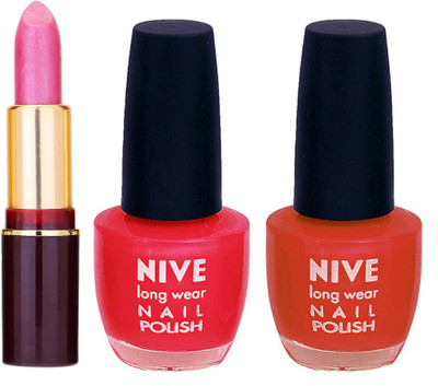 Nive NIVE NAIL POLISH + LIPSTICK COMBO(3 Items in the set)