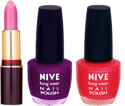 

Nive NIVE NAIL POLISH + LIPSTICK COMBO(Set of 3)