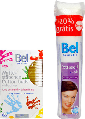 

Paul Hartmann Bel extra soft makeup removals cotton pads with microfibers + cotton buds for ear cleaning(284 Units)