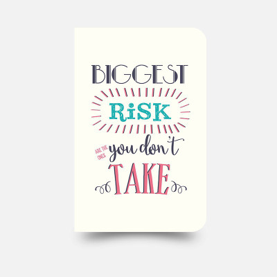 

inkFlap Pocket-size Journal(FlapBook Mini Premium Notebook - Biggest Risk, Pale Yellow)