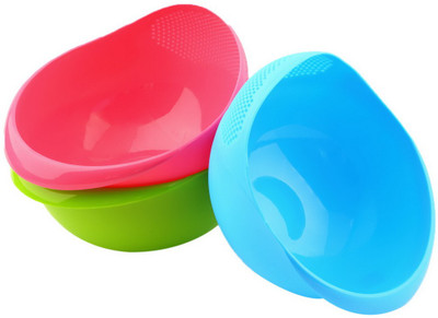 

Mukti Fruit - Rise washing Bowl & Fruit Storage Basket 3 pcs Plastic Fruit & Vegetable Basket(Multicolor)