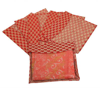 

Kuber Industries Designer " Brocade Saree Cover Pack of 6 Pcs KU00172(Red)