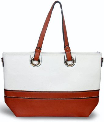 

Bagwati Designs Shoulder Bag(White, Brown), Brown;white