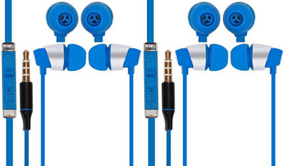 

Rich Walker Combo Compatible With all android Mobile Headset with Mic(Blue, In the Ear)