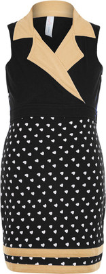

Naughty Ninos Girls Mini/Short Casual Dress(Black, Sleeveless, Black heart printed