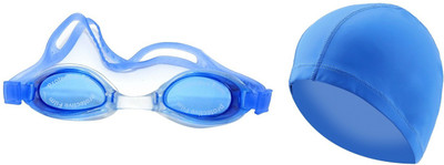 

Sports 101 Aqua Max2 Adult Anti-Fog Goggles and PU Coated Cap Premium Swimming Kit