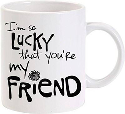 Stonic FRND_You Ceramic Mug(350 ml), White