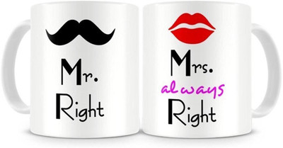 

Stonic Couple_Rigt Ceramic Mug(350 ml), White