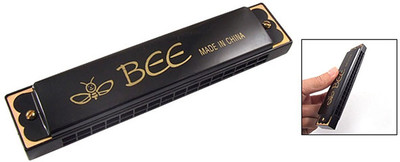 

mega star Bee Mouth Organ steel plate with 48 holes(Black)(Black)