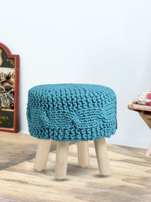 

Romee Solid Wood Pouf(Finish Color - Blue)