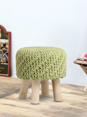 

Romee Solid Wood Pouf(Finish Color - Green)
