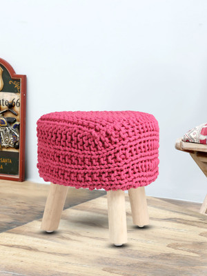 

Romee Solid Wood Pouf(Finish Color - Pink)