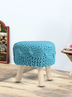 

Romee Solid Wood Pouf(Finish Color - Blue)