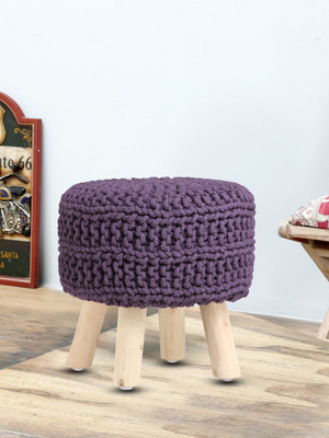 

Romee Solid Wood Pouf(Finish Color - Purple)