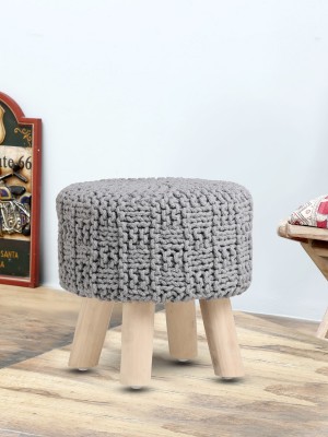 

Romee Solid Wood Pouf(Finish Color - Grey)