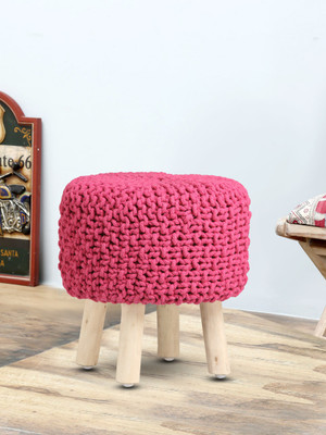

Romee Solid Wood Pouf(Finish Color - Pink)