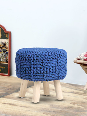 

Romee Solid Wood Pouf(Finish Color - Blue)