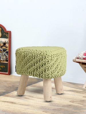 

Romee Solid Wood Pouf(Finish Color - Green)