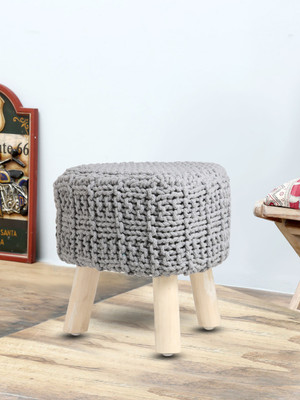 

Romee Solid Wood Pouf(Finish Color - Grey)