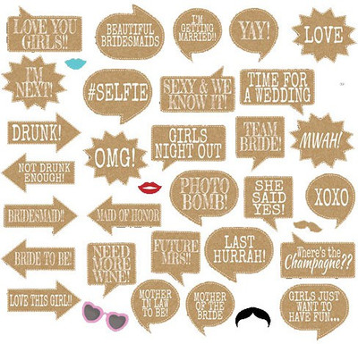 

PARTY PROPZ SET OF 34 PHOTO BOOTH PROPS/ PARTY PROPS Photo Booth Board(Birthday, Wedding, Party, Bachelorette)