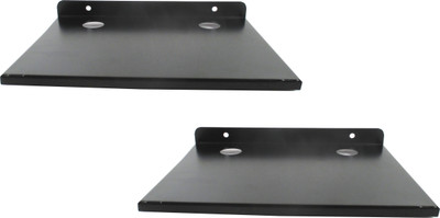 

RoyaL Indian Craft Rust Proof Set of 2 Hard Metal Multipurpose Set Top Box / Speaker Iron Wall Shelf(Number of Shelves - 2, Black)