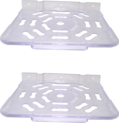 

RoyaL Indian Craft Set of 2 Super Look Acrylic Multipurpose Set Top Box / Speaker Iron Wall Shelf(Number of Shelves - 2, White)