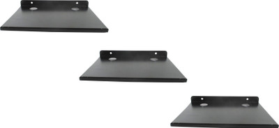 

RoyaL Indian Craft Rust Proof Set of 3 Hard Metal Multipurpose Set Top Box / Speaker Iron Wall Shelf(Number of Shelves - 3, Black)