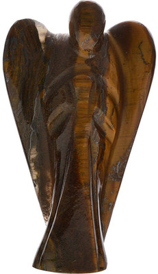 

Excel Golden Tiger Eye Stone Hand-Carved Angel Statue Decorative Showpiece - 5 cm(Stoneware, Brown)