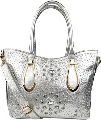 

Pink Rose Women Casual Silver PU Hand-held Bag
