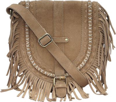 

Suedes & Grains Women Tan Genuine Leather Sling Bag