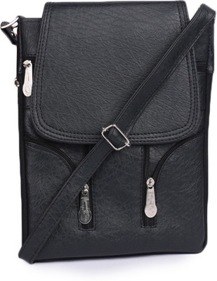 

TR Fashion Girls Casual Black PU, Polyester Sling Bag