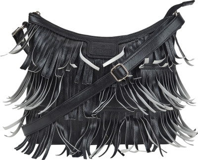

TANLUP Women Evening/Party Black PU Sling Bag