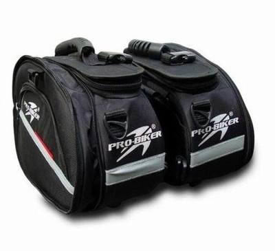 

AutoSun Pro Biker Long Ranger Universal Saddle Bags for All Bikes (Set of 2) Small Travel Bag(Black)